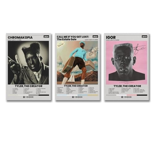 Tyler The Creator-CHROMAKOPIA, Call Me If You Get Lost,Igor 3 Pcs Music Album Cover Posters Canvas Wall Art For Room Aesthetic 12x18inch(30x45cm)-3pcs Style