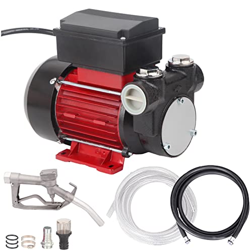 TOPWAY 110V AC 15GPM Electric Self-priming Oil Fuel Diesel Kerosene Biodiesel Transfer Pump Kit w/Discharge Hose & Nozzle