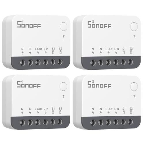 SONOFF ZigBee Smart Light Switch, SONOFF Zigbee Hub Required, Interruptor Inteligente Voice Control with Alexa & Google Home, Neutral Line Required Smart Home Device, Zigbee Switch ZBMINIR2 4-Pack