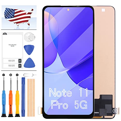 for Xiaomi Redmi Note 11 Pro 5G Screen Replacement [Not Original] Compatible for Xiaomi Redmi Note 10 Pro 4G LCD Display Touch Screen Digitizer Assembly 21091116I 2201116SG LCD Black