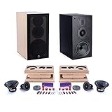 HiVi-Swans DIY 3 Way Passive Bookshelf Speakers Pair - DIY Speaker Kit-Peak Power 120 Watt Home Theater Bookshelf Speakers for Surrounds or Front