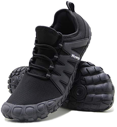 Minimalist Shoes Men Wide Toe Box Five Fingers Cross Training Barefoot Running Shoes Bike Weight Lifting Deadlift Powerlifting Gym Shoes Size 7.5 Black