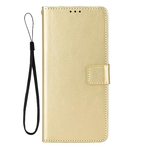 HWPIVOX Leather Case for Honor View 30 Pro, Wallet Case for Honor View 30 Pro Flip PU Leather Cover, Magnetic Buckle Protection Phone Cover for Honor View 30 Pro Case Golden