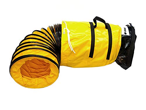 OdorStop Flexible Duct in Various Sizes and Lengths with Connecting Belt, 8-in by 25-ft