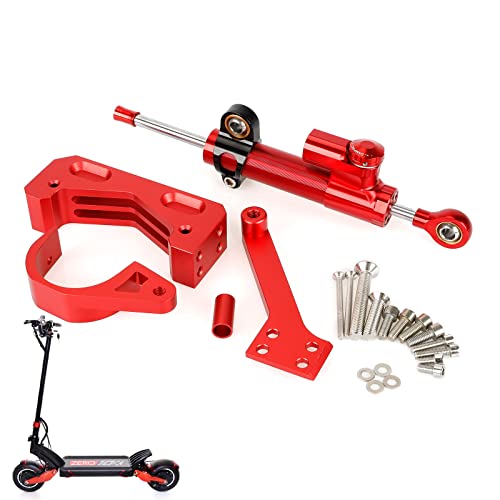 LUCK4U Steering Damper Kit for ZERO 10X Scooter Accessories High Speed Driving Stabilizer to Eliminate Riding Wobbles Electric Scooter Retrofit Accessories (Red)