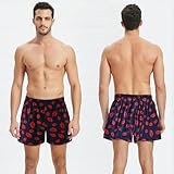 CINVIK Mens Boxer Shorts Loose Organic Cotton Boxers Multipack Mens Cotton Boxers Sleep Short Kisses Sexy Mens Boxers X-Large