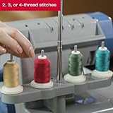 SINGER X5004-HD Metal Frame Serger & Overlock Machine | 2-3-4 Stitch Capability, 8 Built-In Stitches, 1300 Stitches per minute, Adjustable Differential Feed & 2 LED Lights (Grey/Blue)