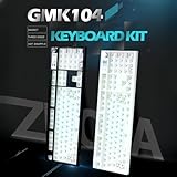 ZMX GMK104 Mechanical Keyboard Kit with Screen&Knob,VIA Programmable Hot Swap Gasket Mounted PCB Custom RGB Barebones Keyboard Wireless BT5.0/2.4GHz/USB-C Wired Full Size Gaming DIY Kit (White)