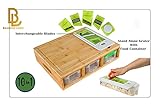 Bamboo Land- Large Bamboo Cutting Board with Containers, 6 Pcs Vegetable Slicers & Garters, Cutting Boards for Kitchen with Holder, Chopping Board, Wood Cutting Board with Storage