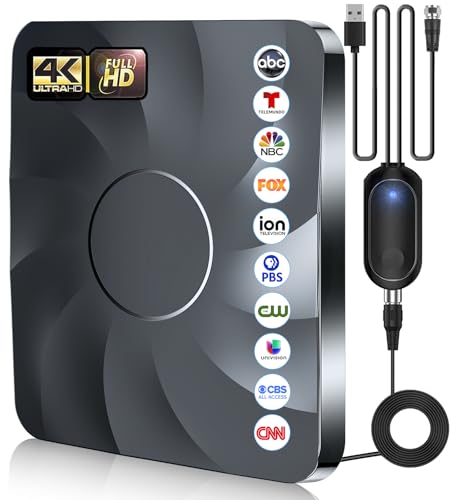 2025 Digital Antenna for Smart TV Indoor, 2750+ Miles Long Range HD TV Antenna for Local Channels with Signal Booster Amplifier, Support 8K 4K 1080p for All TVs - 38FT Coax Cable