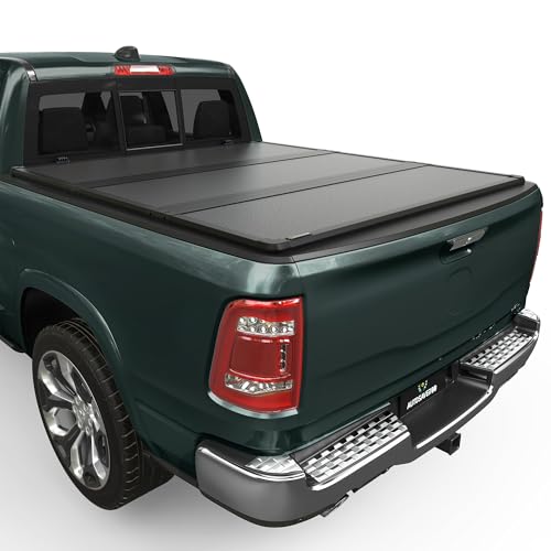AUTOSAVER88 FRP Hard Tri-fold Truck Bed Tonneau Cover Fits for Dodge Ram 1500 2002-2025 (Classic & New), Fits for Dodge Ram 2500 3500 2003-2025 6.4ft Bed Without Rambox