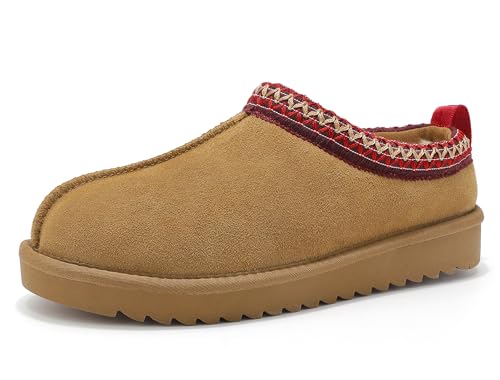 Meik Mangni Women's Slippers Platform Mini Boots Faux Fur Warm Winter Mules Cozy Warm House Shoes Indoor and Outdoor,Khaki 8 US