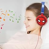 LEXIBOOK Marvel Spider-Man Peter Parker Stereo Headphone, Kids Safe, Foldable and Adjustable, red/Blue, HP010SP