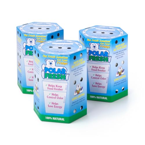 All-in-1 Refrigerator Deodorizer & Produce Saver by Polar Fresh 3 Pack – Fridge Odor Eliminator, Ethylene Gas Absorber, Fridge Moisture Absorber & Efficiency Booster; Surpasses Baking Soda & Charcoal