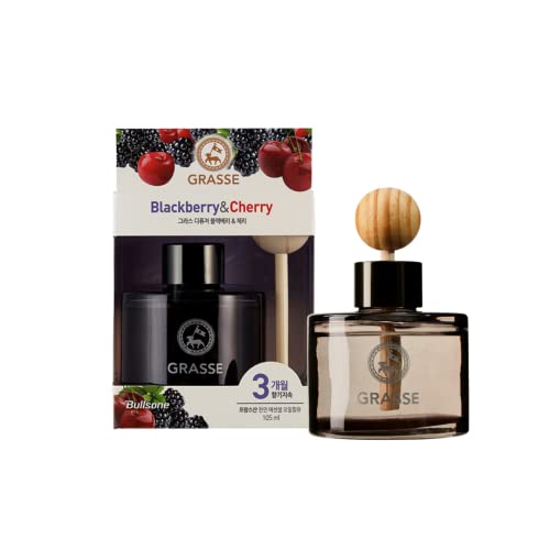 Bullsone Grasse Diffuser, Natural Car Air Fresheners, Luxury Car Perfume - Black Berry & Cherry Scent