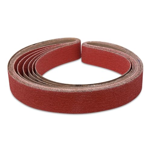 Red Label Abrasives 2 X 42 Inch Knife Sharpening Sanding Belts - Premium Ceramic - Coarse Grits - 6 Pack Assortment for Knife Making, Sharpening, and Metal Working