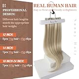 Sunny Hair Clip in Hair Extensions Straight Human Hair Clip in Extensions Remy Clip in Hair Extensions Real Human Hair Extensions Clip ins Golden Blonde Highlights Light Blonde 18inch