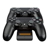 PDP Gaming Magnetic Ultra Slim Playstation 4 Controller Charging System - PS4 Accessories, Wireless Charger, Ambient Light Feature, LED Charging Indicators, Licensed by Sony (Black)