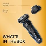 Braun Electric Shaver for Men, Series 5 5118s, Waterproof, Wet & Dry Shave, Turbo Shaving Mode, Foil Shaver with Precision Trimmer, Battery Powered, 50 Minute Battery Runtime