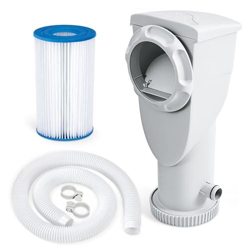 Funsicle SkimmerPlus 1,500 GPH 2-in-1 Filter Pump and Skimmer System for Above Ground Swimming Pools - Pool Cleaning and Maintenance
