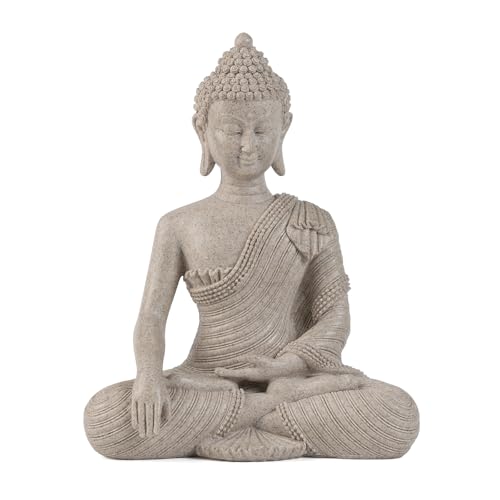 Buddha Statue for Home Decor Beige White-Buddha Statue Large for Spiritual 10.2''-Buddha Decor for Living Room-Buddha Statues for Zen Decor –Indoor Buddha Gift for Shrine, Meditation or Relaxation
