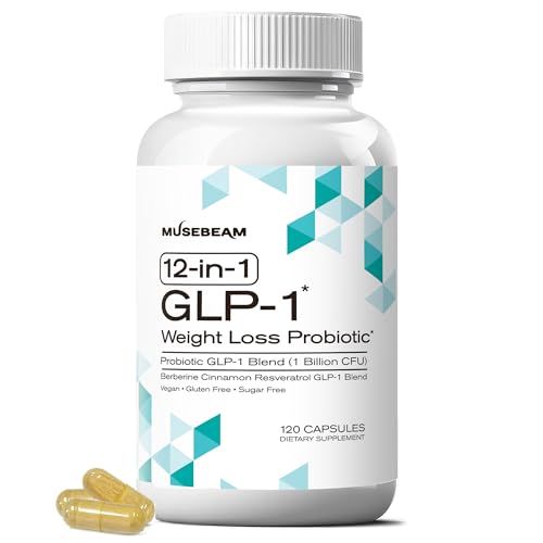 musebeam GLP-1 Probiotic Weight Loss Support Supplement - Women Men GLP1 Booster with Berberine - Natural GLP 1 Support Appetite Suppressant Hunger Control Metabolism Fat Burn & Gut Health