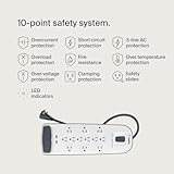 Belkin USB Power Strip Surge Protector - 12 AC Multiple Outlets & 2 USB Ports - 6 ft Long Flat Plug Extension Cord for Home, Office, Travel, Computer Desktop & Charging Brick - White (3,996 Joules)