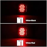 Partsam 2x Double RV Trailer Camper Tail Lights 24-2835 LED Horizontal Vertical Surface Mount Double Trailer Light Taillight Red Lens Red Light Black Base 12V IP67 Waterproof