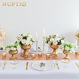 Nuptio Gold Vases for Centerpieces Wedding - 10 Pcs 6.5in Height Metal Urn Planter Elegant Wedding Centerpieces for Tables - Trumpet Vase for Weddings Party Decoration Centerpiece Table Decorations