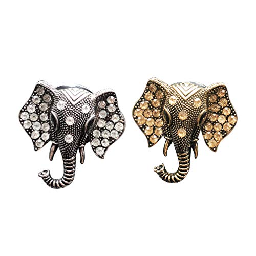 Wakauto 2 Pcs Car Air Freshener Perfume Clips Rhinestone Elephant Car Air Freshener Vent Clip Essential Oil Diffuser for Car Decoration Gift (Golden Grey)