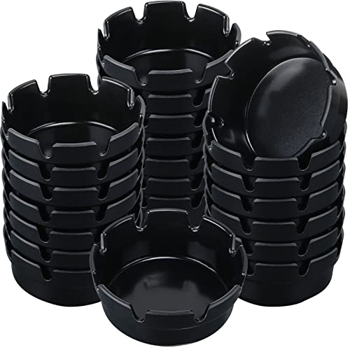 Reginary 24 Pieces 4" Ashtrays Bulk Round Ashtray Ash Tray Outdoor Ashtray Home Ashtrays for Patio Outdoor Restaurant Kitchen Table Indoor Home Decoration