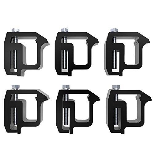 Mounting Clamps Truck Caps Camper Shell Powder-Coated Replacement for Chevy Silverado Sierra 1500 2500 3500, Dakota Ram 1500 2500 3500,F150 F250 Set of 6 (black)
