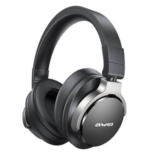 AWEI A710 Wired & Bluetooth 5.3 Headset - Over-Ear Head-Mounted, 40mm Drivers, 300mAh Battery, 20H Playtime (ANC Off), 10H (ANC On), ATS3015 Chip, 32Ω Impedance, with USB/AUX Cable