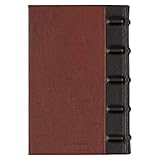 Vintage Leather Journal, Burgundy Hardcover Notebook w/Mahogany Ribbed Spine, Artisan Saddler Design, Wide Ruled Lined Pages Heavyweight Paper, Table of Contents w/Numbered Pages