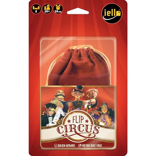 IELLO: Flip Circus - Competitive Puzzle Token & Tile Game, Memory & Deduction, Family Game, Ages 10+, 2 Players - Play as Teams for 4 Players, 15 Min