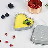 Cabilock 2 Pcs Mini Cake Pan Strawberry Shaped Muffin Baking Tray Pastry Non- Stick Bakeware Cupcake Pan for Home Kitchen Silver