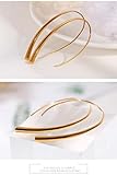 Open Hoop Earrings - Upside Down Threader Earrings, Surgical Titanium Steel Hypoallergenic (Gold)