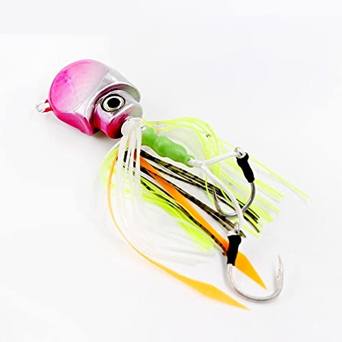 Sea Fishing Slow Jig Lure 120g Luminous Metal Jigging Rubbers Snapper Fishing Lure(Yellow)
