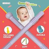 BEBECAN Teething Sticks for Babies 0-36 Months - Super Soft Silicone Teethers in 6 Vibrant Colors, Infant Teething Relief, Multicolored Teething Tubes Baby Gift Teethers