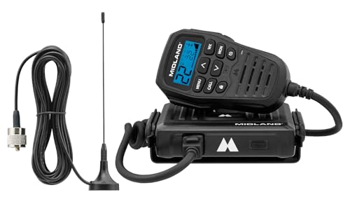 Midland - MXT275 MicroMobile GMRS Radio - 15 watts Two-Way Radio with Integrated Control Microphone - Overland Caravanning Tractors - Detachable External Magnetic Mount Antenna - 8 Repeater Channels