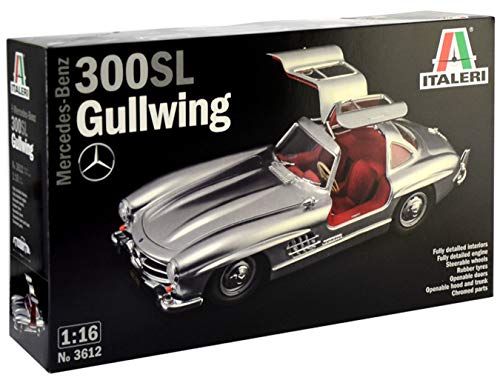 Italeri 3612S 3612S-1:16 Mercedes-Benz 300 SL Gullwing, Model Building, Building kit, Stand Model Making, Crafts, Hobby, Gluing, Plastic kit, unpainted