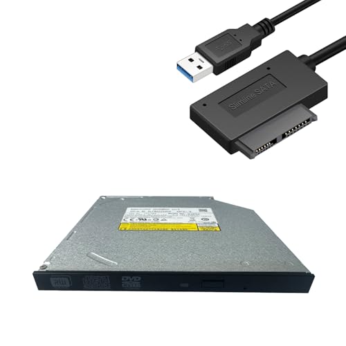 JOYIN-BURN UJ8C2 UJ8E2 UJ8G2 9.5mm Super Slim SATA CD DVD Burner Writer Player ROM Drive for Laptop with USB 3.0 SATA Cable
