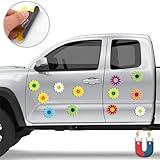 Flower Magnets for Fridge, 24 Pcs Cartoon Car Daisy Magnet Decorations Cute Magnetic Flower Decals, Removable Flower Magnetic Stickers for Refrigerator, Car, Whiteboard, Office Cabinets Decor (CT059)