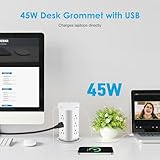 HEZI 4-inch Pop Up Countertop Outlet with 15W Wireless Charger,Max 45W Power Delivery,2 USB-A & 2 USB-C & 12AC Outlets Tamper Resistant 15A, Island Pop Out for Home Office Kitchen