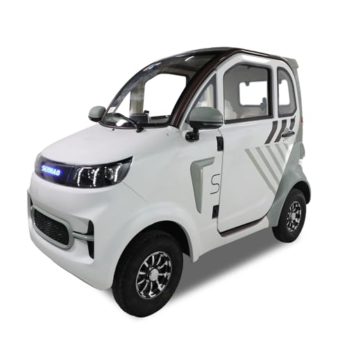 Enclosed Mobility Scooter for Seniors,4 Wheel Outdoor Mobility Vehicle Car for Adults,1500W Motor,All-Terrain Mobility Scooters for go Fishing,Play Golf,Shopping,Travel (White)