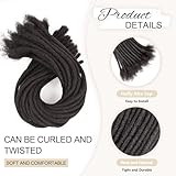 DAIXI 0.24Inch Thickness 8-16 Inch 60 Strands 100% Real Human Hair Dreadlock Extensions for Man/Women Full Head Handmade 0.6cm Thinner Can Be Dyed and Bleached Soft Dreadlocks with Needle and Comb