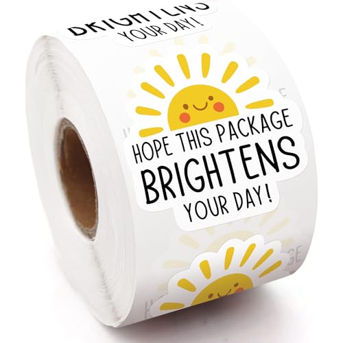 Jutasty 500Pcs Cute Thank You Stickers Lable, Small Businesses Online Retailers Sealing Packaging Stickers, Envelopes Sticker, Bakeries Handmade Sticker, Hope Brightens Your Day