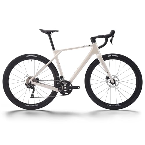 SAVADECK Carbon Gravel Bike - T800 Carbon Frame & Fork, Shimano GRX400 10-Speed Groupset, Hydraulic Disc Brakes, 700C x 40mm Tires - Lightweight Design for Road & Off-Road Adventures (White, 53cm)