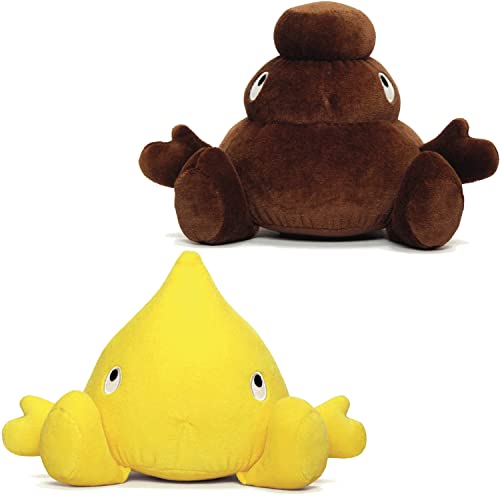 Pee & Poo Plush Toys Set - 2 Kids' Plush Toy Pillows for Playtime - Potty Training Toys, Pee and Poop Toys - Perfect Funny Gifts and Gag Gifts for Adults - 6 x 5.5 Inches Each