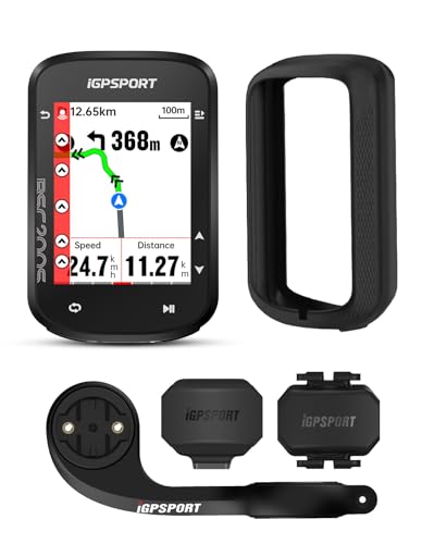 iGPSPORT BSC200S GPS Bike Computer, Wireless Route Navigation 2.4'' Screen Bluetooth ANT+ Cycle Computer IPX7 Waterproof (Bundle)